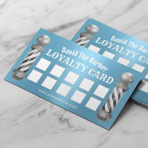Barber Shop Barbershop Modern Blue Loyalty