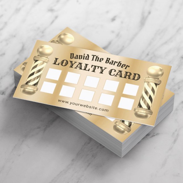 Barber Shop Barbershop Modern Gold Loyalty (Creator Uploaded)