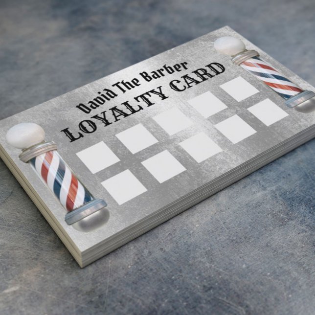 Barber Shop Barbershop Modern Silver Loyalty (Creator Uploaded)