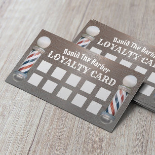 Barber Shop Barbershop Professional Metal Loyalty Card