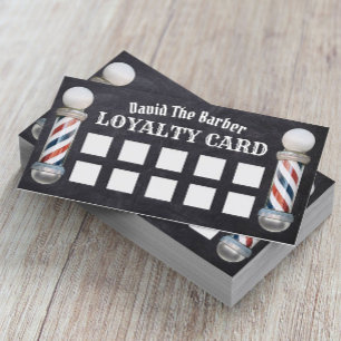 Barber Shop Barbershop Vintage Chalkboard Loyalty Card