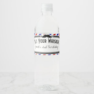 Barber Shop Birthday Water Bottle Labels