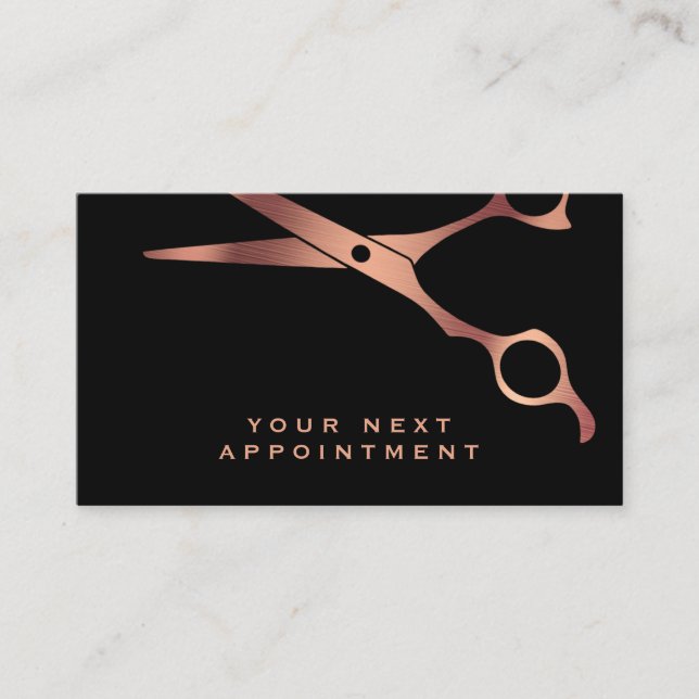 Barber Shop Black Hair Salon Appointment Card (Front)