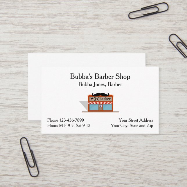Barber Shop Business Card (Front/Back In Situ)