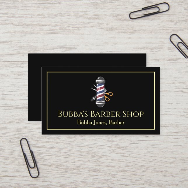 Barber Shop Business Card (Front/Back In Situ)