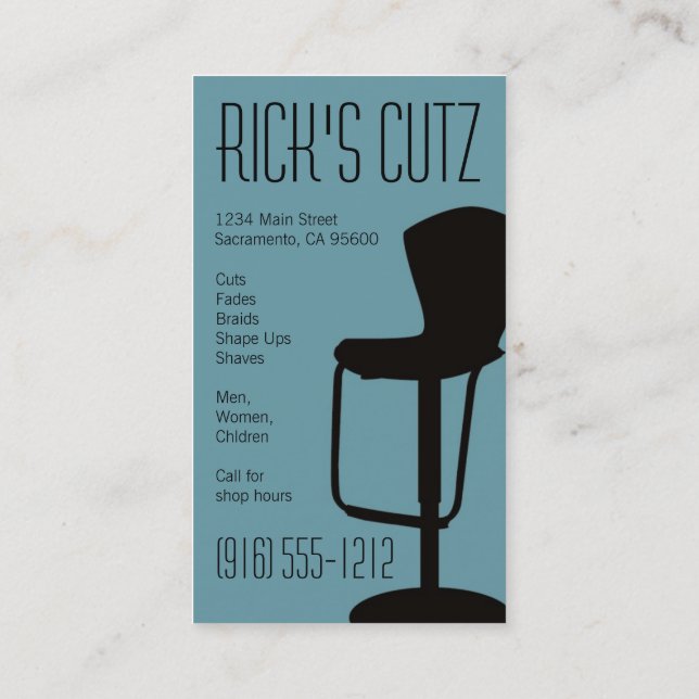 Barber Shop Business Card (Back)