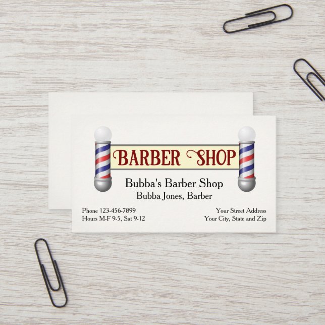 Barber Shop Business Card (Front/Back In Situ)