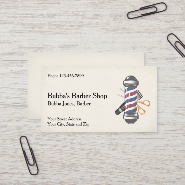 Barber Shop Business Card (Front/Back In Situ)