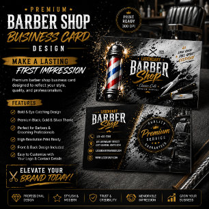 Barber Shop Business Card Promotion Editable
