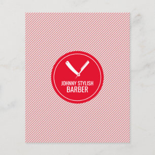 Barber shop circle and stripe red cover flyer