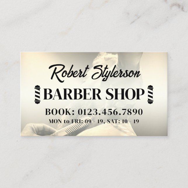Barber shop classic business card (Front)