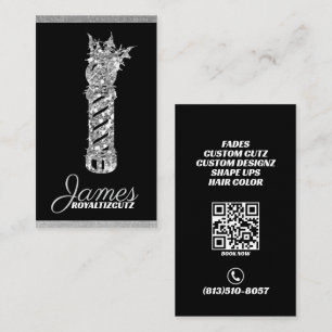 Barber Shop Crown Logo Professional Business Card
