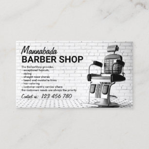 Barber shop custom black white and photo business card