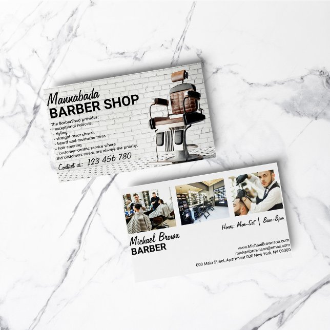 Barber shop custom photo business card (Barber shop custom photo business card)