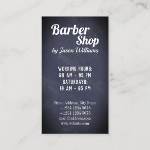 Barber shop dark marble business card