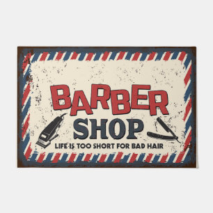 Barber shop Doormat, Vintage Design Mat