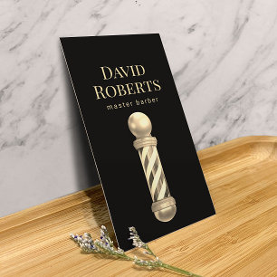 Barber Shop Gold Barber Pole Barbershop Hair  Business Card