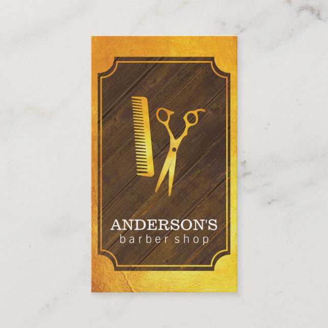 Barber Shop | Golden II Business Card (Front)
