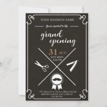 Barber Shop  grand opening invitation