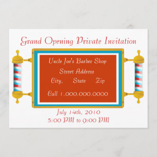 Barber Shop  Grand Opening Invitation