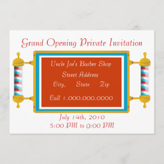 Barber Shop Grand Opening Invitation