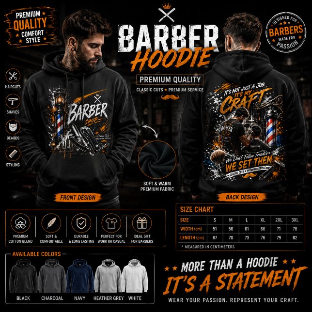 Barber Shop Graphic Hoodie (Creator Uploaded)