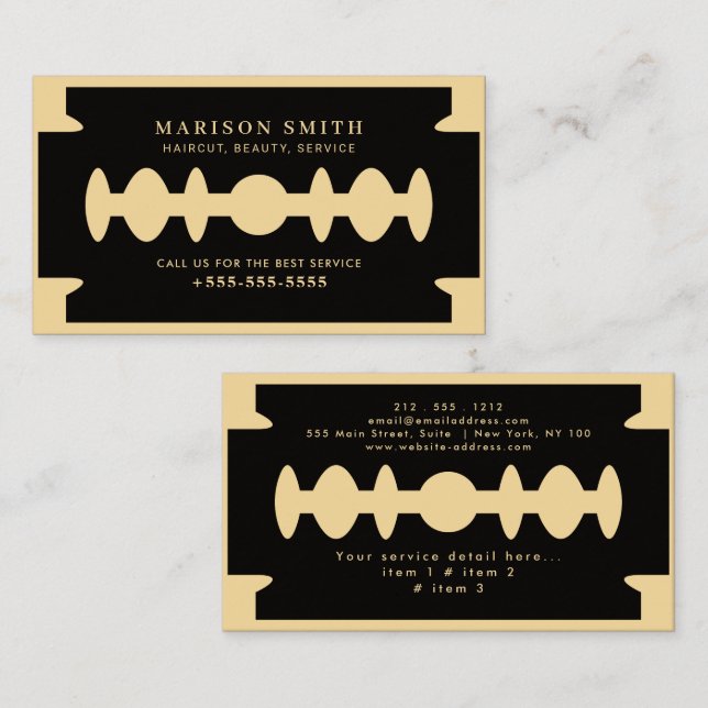 Barber Shop Hair  Business Card (Front/Back)