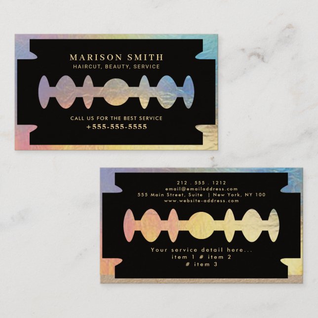 Barber Shop Hair  Business Card (Front/Back)