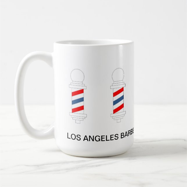 Barber Shop Hair Cut Styling Coffee Travel Mug (Left)