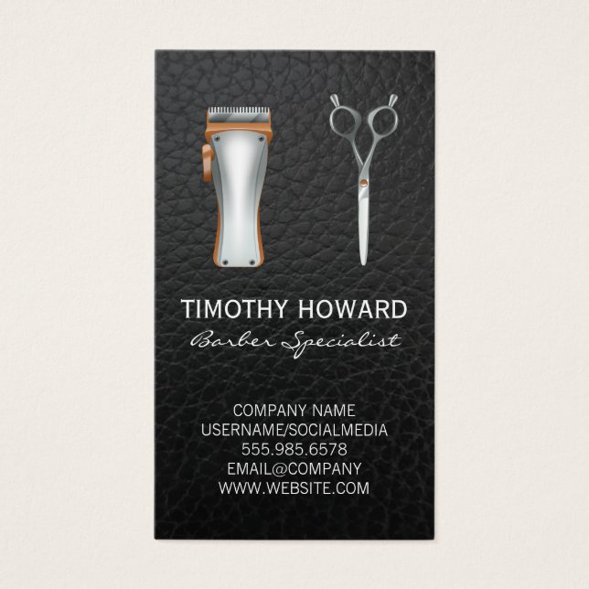 Barber Shop Hair Cutting Tools | Leather (Front)