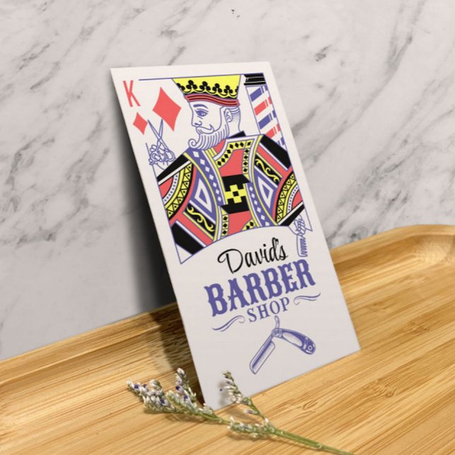 Barber Shop Hair Hairdresser King of Diamonds Business Card (Creator Uploaded)