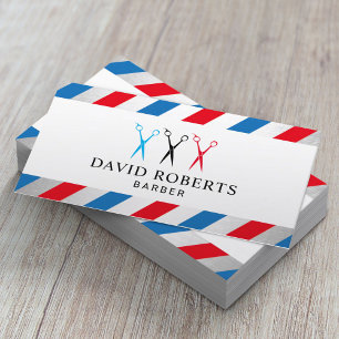 Barber Shop Hair Stylist 3 Scissors Barbershop #2 Business Card
