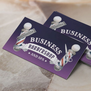 Barber Shop Hair Stylist Barbier Barbershop Purple Business Card