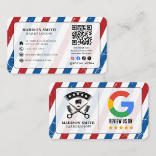 Barber Shop Hair Stylist Google Review With Business Card