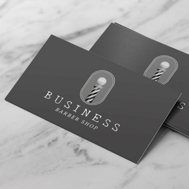 Barber Shop Hair Stylist Minimalist Barber Pole Business Card (Creator Uploaded)