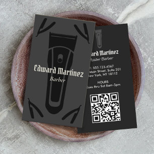 Barber Shop Hair Stylist Straight Razor  Business Card
