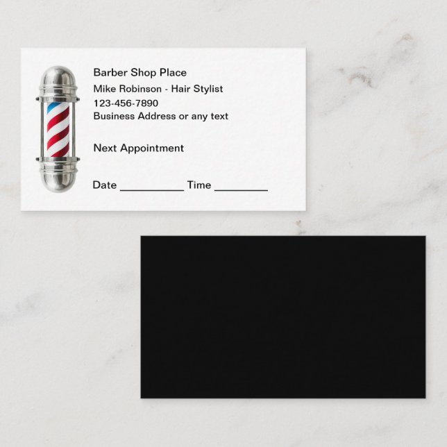 Barber Shop Hairstylist Appointment Cards (Front/Back)