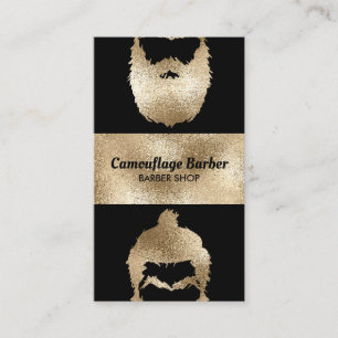 Barber Shop hipster gold sparkling Business Card