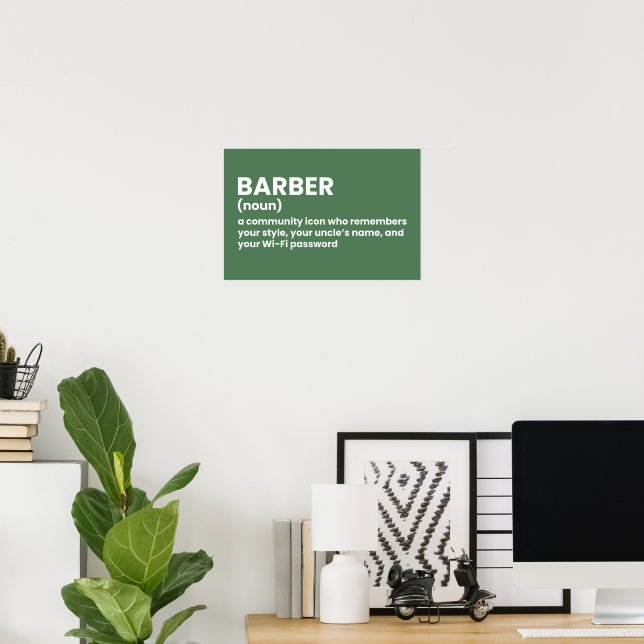 Barber Shop Humour Definition Poster (Home Office)