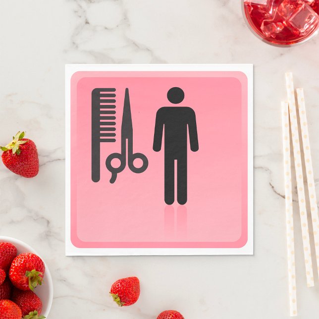 Barber Shop Icon Haircut Comb and Scissors  Napkin (Creator Uploaded)