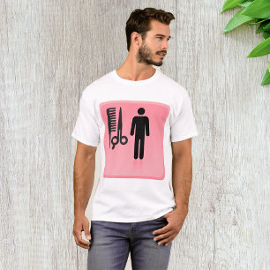 Barber Shop Icon Haircut Comb and Scissors  T-Shirt