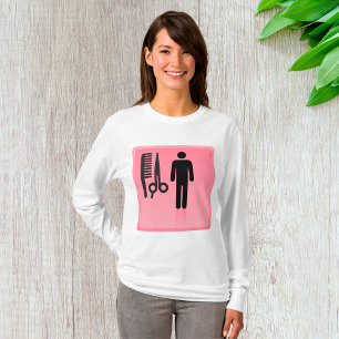 Barber Shop Icon Haircut Comb and Scissors  T-Shirt