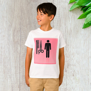 Barber Shop Icon Haircut Comb and Scissors  T-Shirt