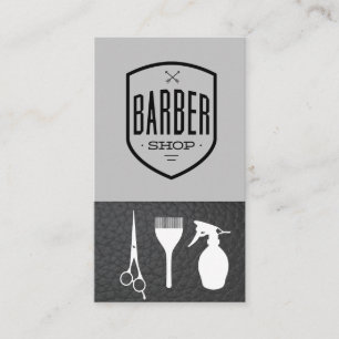 Barber Shop Leather   Shaving Blade Business Card
