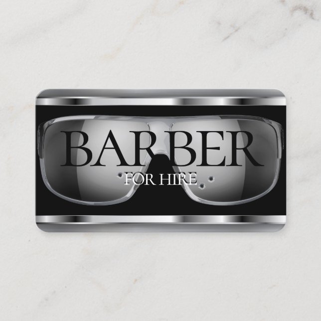 Barber shop logo / barber for hire business card (Front)