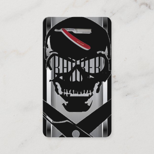 Barber shop logo / skull business card (Front)