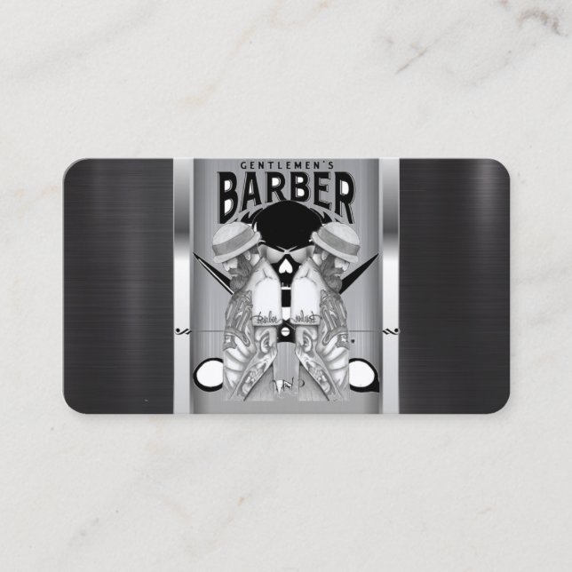 Barber shop logo / skull business card (Front)