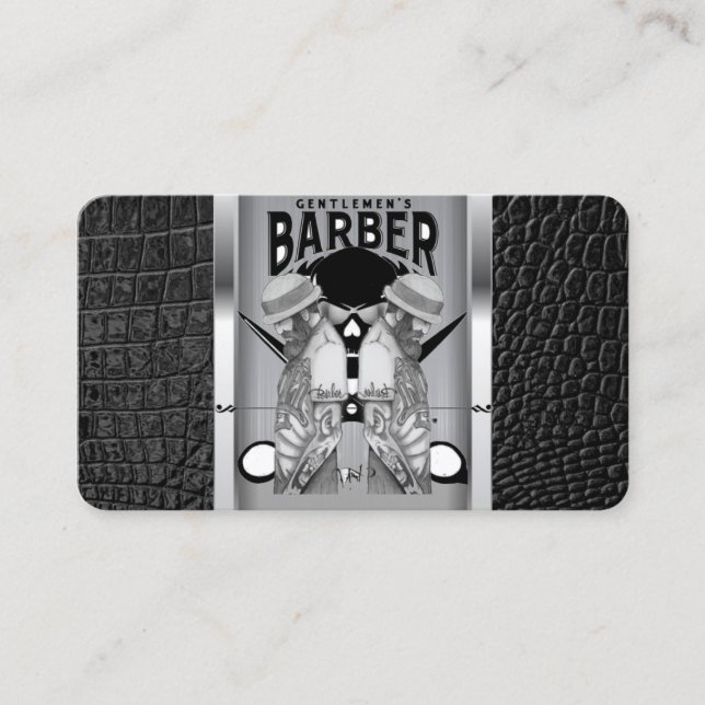 Barber shop logo / skull business card (Front)
