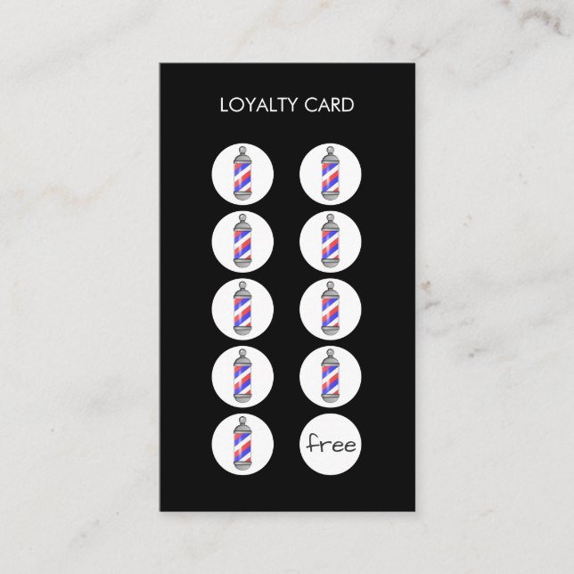 Barber Shop Loyalty Punch Card (Front)