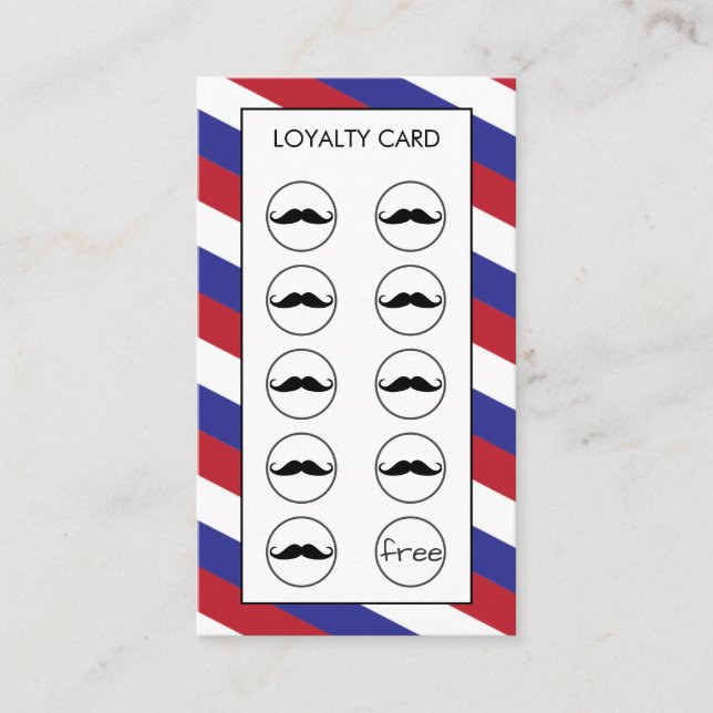 Barber Shop Loyalty Punch Card (Front)
